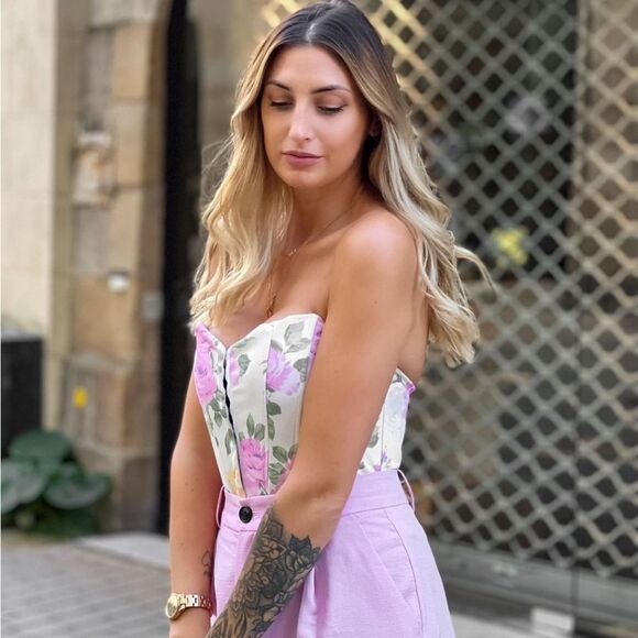 ZARA FLORAL CORSET TOP - Picture 3 of 16